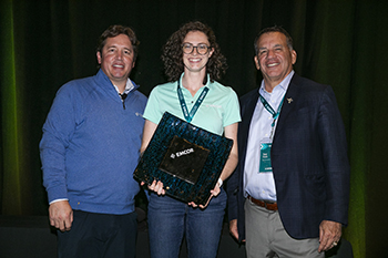 Christine pictured with her award 